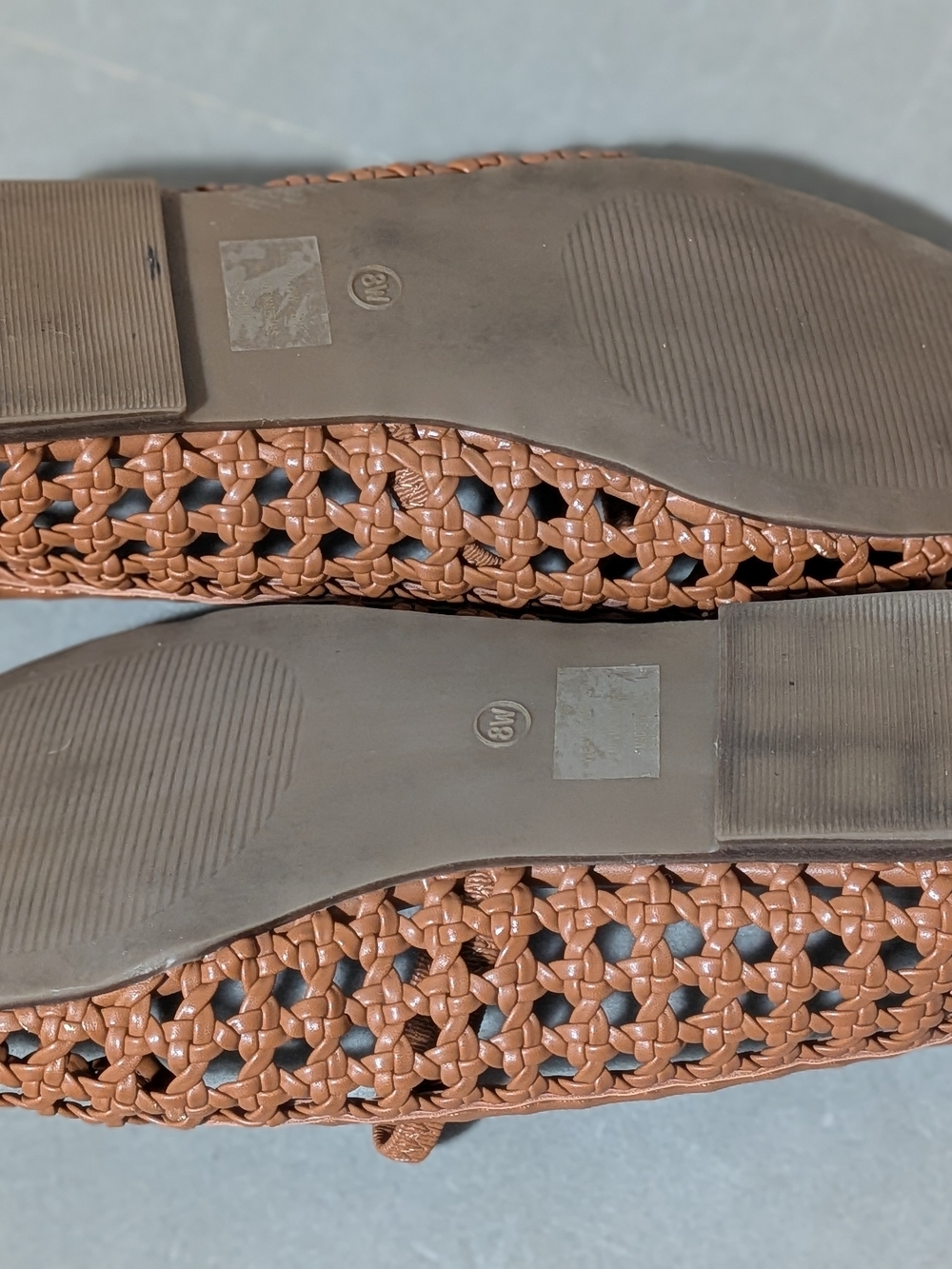 Cushionaire Woven Weavy Mary Jane , Ballet Flats, Cognac,  Women Sz 8W - Picture 7 of 9